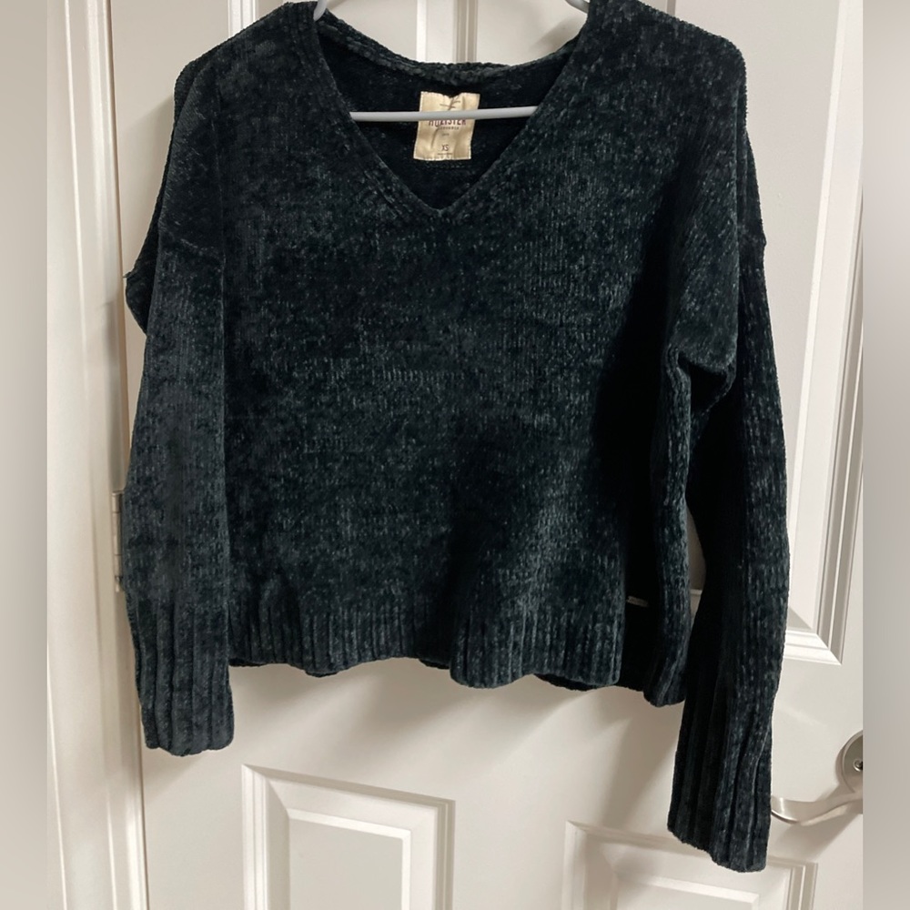 Hollister Velvet Sweater, XS, Black